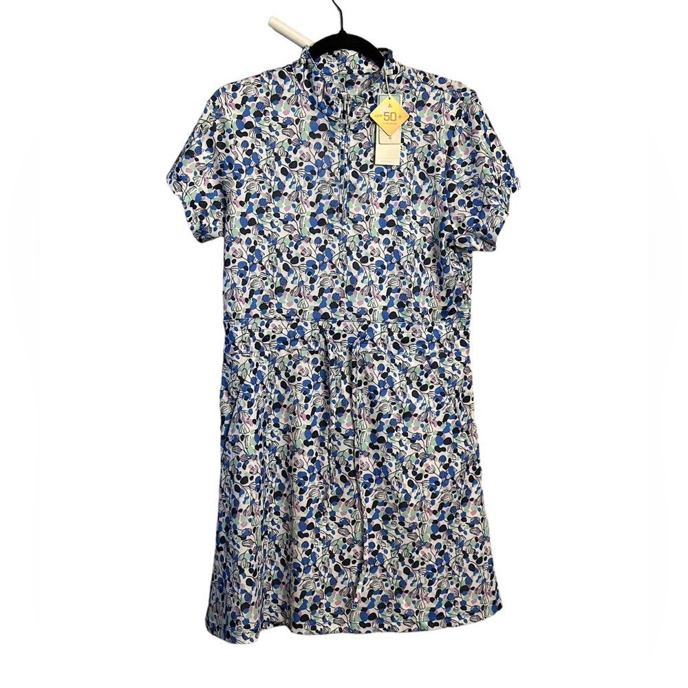 Bermuda Sands Golf Dress ElleRoyal Blue Print UPF50+ with  Pockets